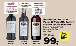 Kvickly Burmester LBV 2016, Pocas 10 Years Old Tawny eller 10 Years Old White tilbud