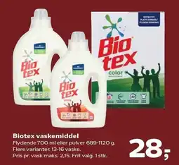 Kvickly Biotex vaskemiddel tilbud