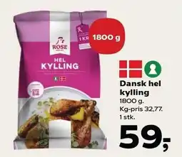 Kvickly Dansk hel kylling tilbud