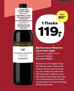 Kvickly Barbaresco Riserva Terre del Celti tilbud