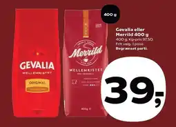 Kvickly Gevalia eller Merrild 400 g tilbud