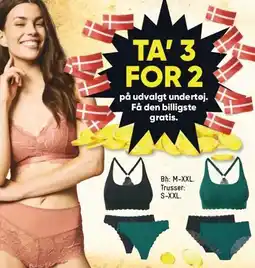 Bilka TA' 3 FOR 2 på udvalgt undertøj. Få den billigste gratis tilbud