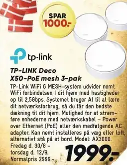 Bilka TP-LINK Deco X50-PoE mesh 3-pak tilbud