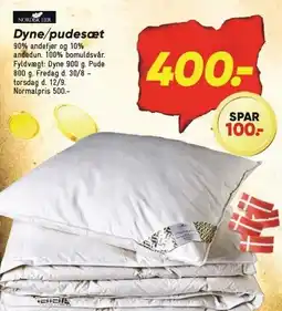Bilka Nordisk Fjer Dyne/pudesæt tilbud