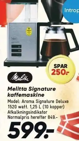 Bilka Melitta Signature kaffemaskine tilbud