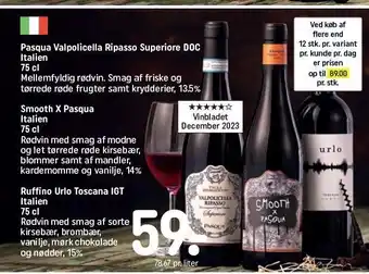 REMA 1000 Pasqua Valpolicella Ripasso Superiore DOC tilbud