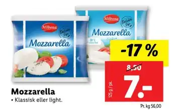 Lidl Mozzarella tilbud