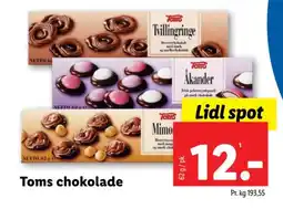 Lidl Toms chokolade tilbud