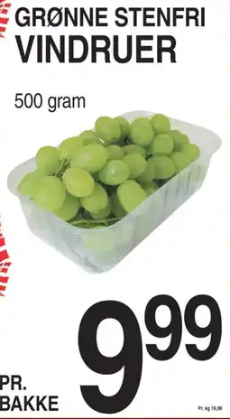 ABC Lavpris Grønne stenfri vindruer tilbud