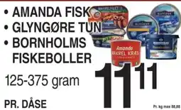 ABC Lavpris • Amanda fisk • Glyngøre tun • Bornholms fiskeboller tilbud