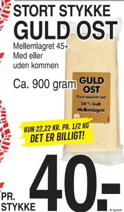 ABC Lavpris Stort stykke GULD OST tilbud