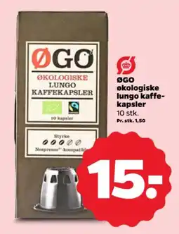 Netto ØGO økologiske lungo kaffe- kapsler tilbud