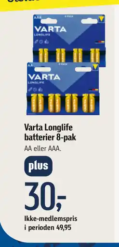 Varta Longlife batterier 8-pak