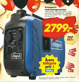 Bilka Scheppach nødstrømsgenerator tilbud
