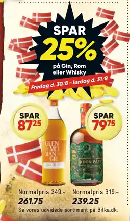 Bilka SPAR 25% på Gin, Rom eller Whisky tilbud
