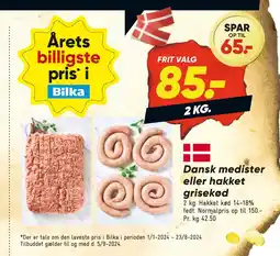 Bilka Dansk medister eller hakket grisekød tilbud