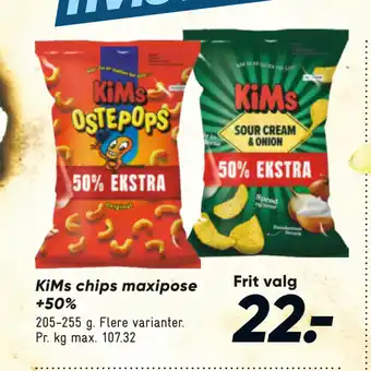 Bilka KiMs chips maxipose +50% tilbud