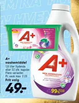 Bilka A+ vaskemiddel tilbud