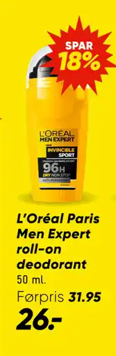 Bilka L’Oréal Paris Men Expert roll-on deodorant tilbud