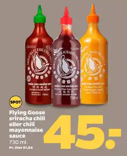 Netto Flying Goose sriracha chili eller chili mayonnaise sauce tilbud
