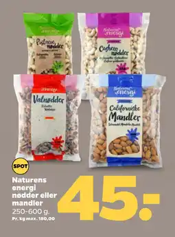 Netto Naturens energi nødder eller mandler tilbud