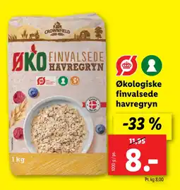 Lidl Økologiske finvalsede havregryn tilbud