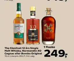 SuperBrugsen The Glenlivet 12 års Single Malt Whisky, Normandin XO Cognac eller Bumbu Original tilbud