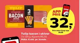 Kvickly Tulip bacon i skiver tilbud