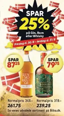 Bilka SPAR 25% på Gin, Rom eller Whisky tilbud