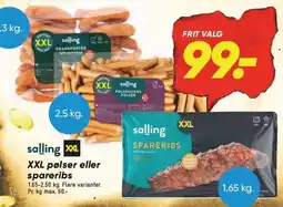 Bilka Salling XXL pølser eller spareribs tilbud
