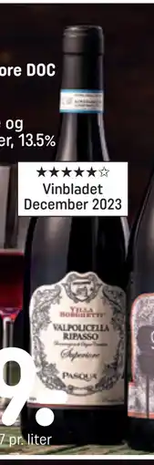 REMA 1000 Pasqua Valpolicella Ripasso Superiore DOC Italien 75 cl tilbud