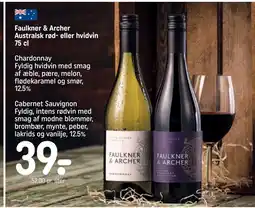 REMA 1000 Faulkner & Archer Australsk rød- eller hvidvin 75 cl tilbud