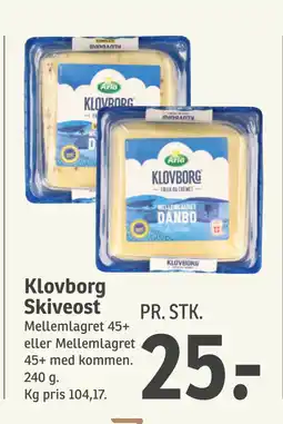 SPAR Klovborg Skiveost tilbud