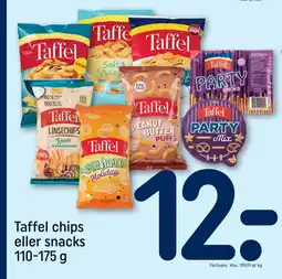 REMA 1000 Taffel chips eller snacks 110-175 g tilbud