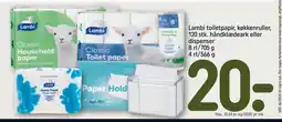 REMA 1000 Lambi toiletpapir, køkkenruller, 120 stk. håndklædeark eller dispenser tilbud