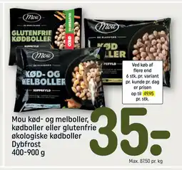 REMA 1000 Mou kød- og melboller, kødboller eller glutenfrie økologiske kødboller Dybfrost 400-900 g tilbud