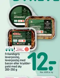 REMA 1000 Frilandsgris leverpostej, leverpostej med bacon eller krydderpaté med sky 200-250 g tilbud