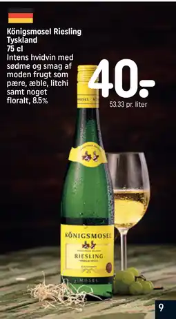 REMA 1000 Königsmosel Riesling Tyskland 75 cl tilbud