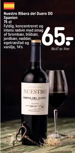 REMA 1000 Nuestro Ribera del Duero DO Spanien 75 cl tilbud