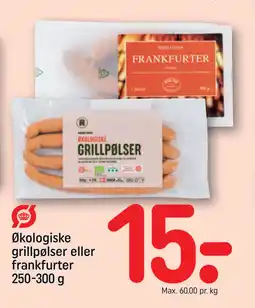 REMA 1000 Økologiske grillpølser eller frankfurter 250-300 g tilbud