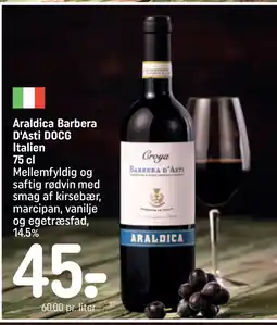 REMA 1000 Araldica Barbera D'Asti DOCG Italien 75 cl tilbud
