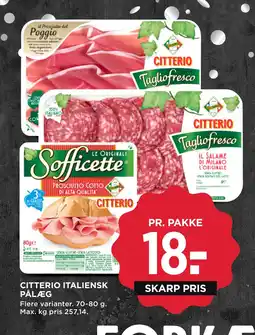 MENY CITTERIO ITALIENSK PÅLÆG tilbud