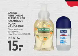 MENY SANEX PERSONLIG PLEJE ELLER PALMOLIVE FOAM HÅNDSÆBE tilbud