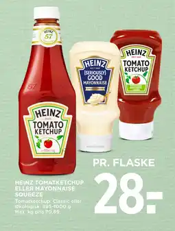 MENY HEINZ TOMATKETCHUP ELLER MAYONNAISE SQUEEZE tilbud