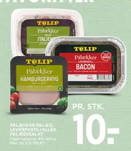 MENY PÅLÆKKER PÅLÆG, LEVERPOSTEJ ELLER PÅLÆGSSALAT tilbud