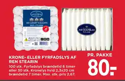 MENY KRONE- ELLER FYRFADSLYS AF REN STEARIN tilbud
