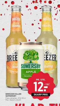 MENY BREEZER ELLER SOMERSBY tilbud