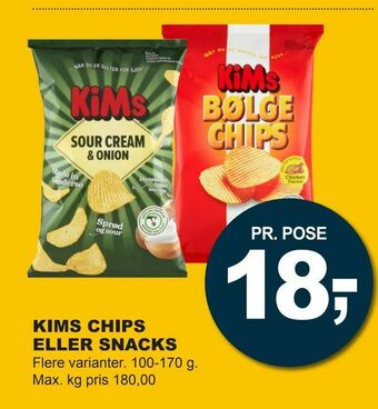 Let-Køb Kims chips Eller snacks tilbud