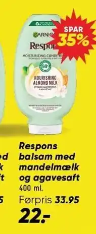 Bilka Respons balsam med mandelmælk og agavesaft tilbud