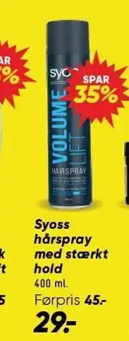 Bilka Syoss hårspray med stærkt hold tilbud